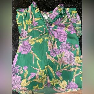 Current Air floral gradient ruffled blouse size extra small.